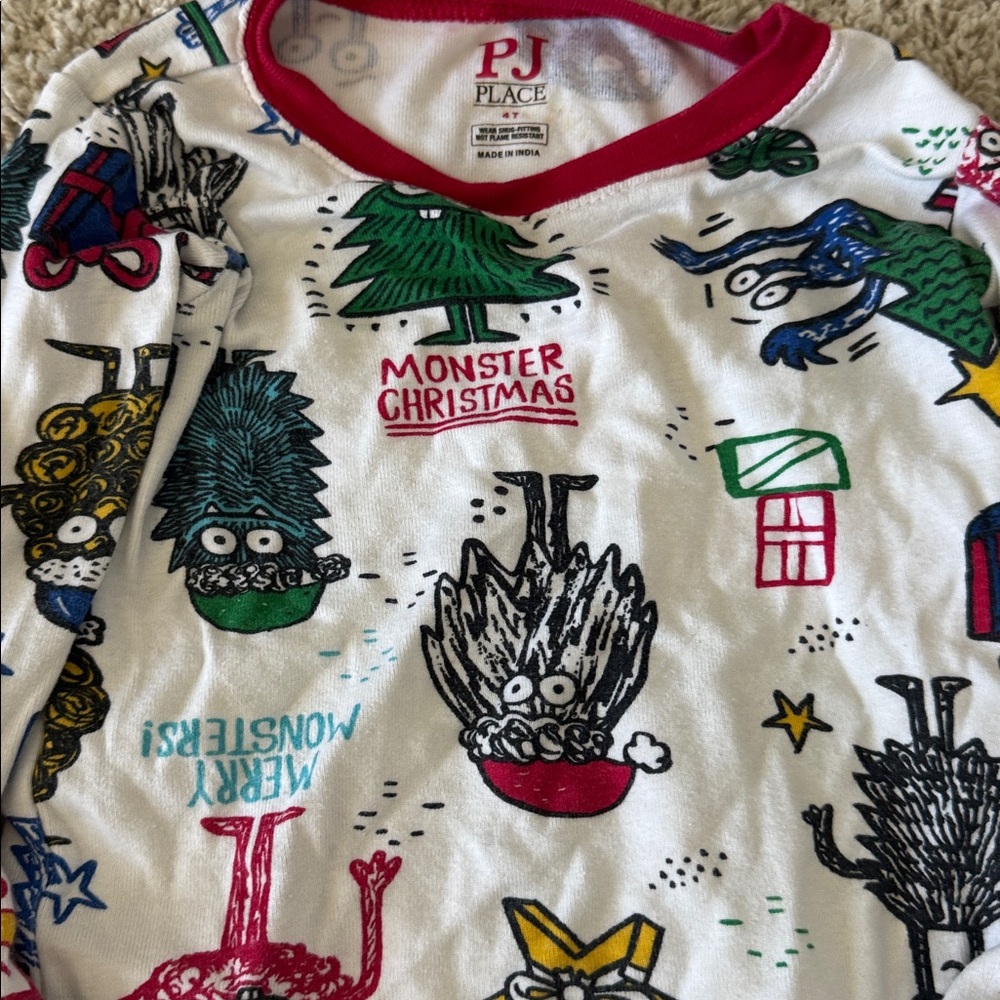 PJ Place Monster Christmas Pajama Top